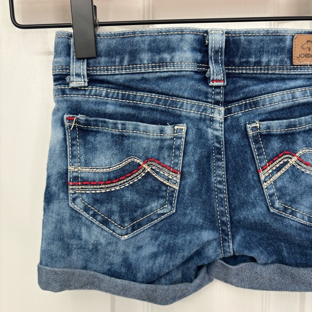 Denim Patch Shorts | Jordache Girls Size 4 - Picture 9 of 11